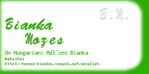 bianka mozes business card